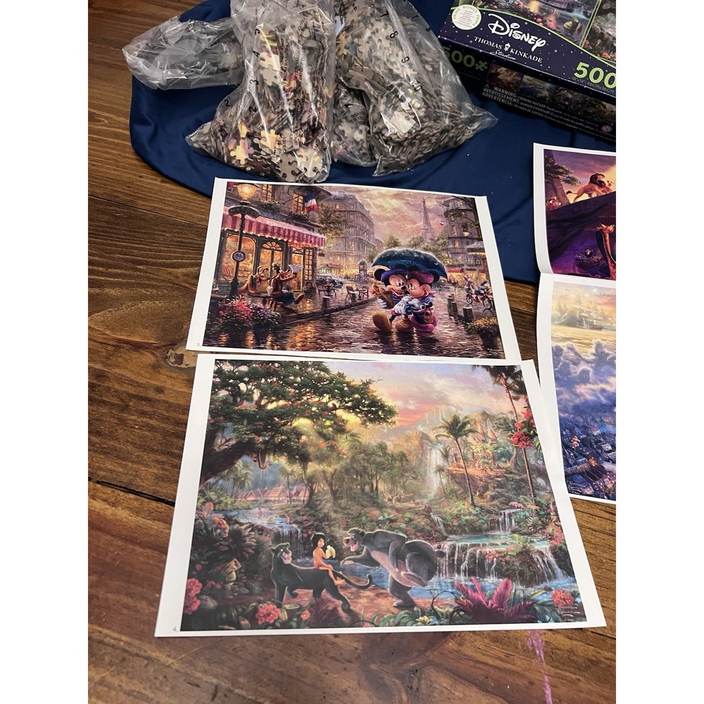 Thomas Kinkade Disney Jigsaw Puzzle Ceaco 3663-01 4 in 1 Multi-Pack 500 Pieces - Picture 2 of 6